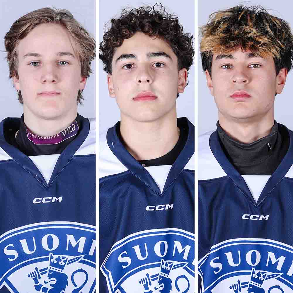 U16:n kapteenisto Ruotsi-otteluissa: Vahvaselkä, Wallin, Virolainen