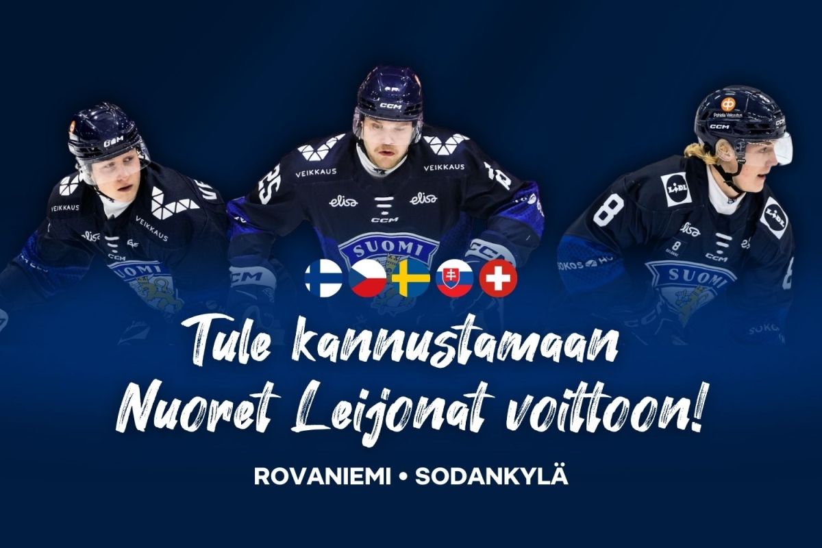 Pääsyliput myynnissä – U20 Nuorten Leijonien kausi jatkuu huhtikuussa Rovaniemellä ja Sodankylässä