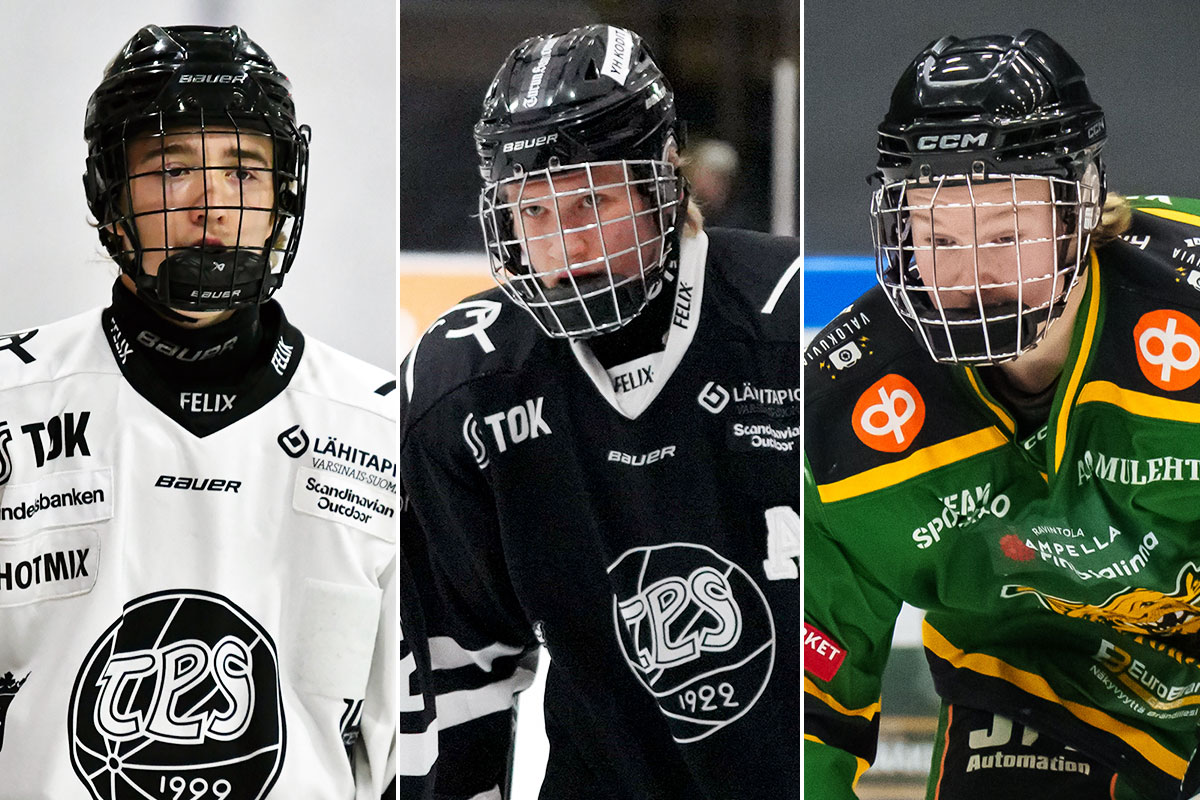 Rasmus Niemi (vas.), Daniel Vähämäki ja Oliver Rinne vakuuttivat sunnuntaina ylivoimatehokkuudellaan.