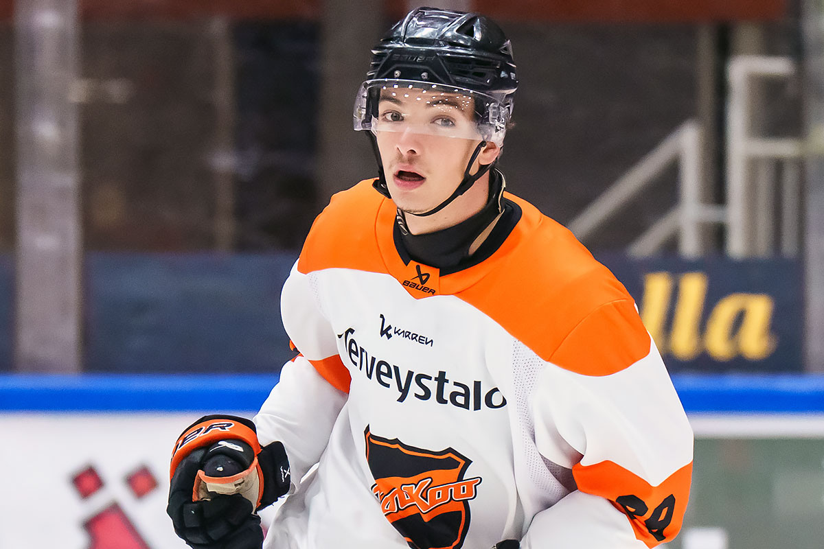 KooKoon Matej Belohlav oli huikeassa pistevireessä ottelussa SaiPaa vastaan. (Kuva: Mika Kylmäniemi)