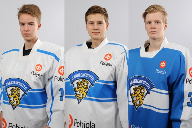 Eetu Mäkiniemi (vas.), Leevi Nikkinen ja Joonas Virtanen.