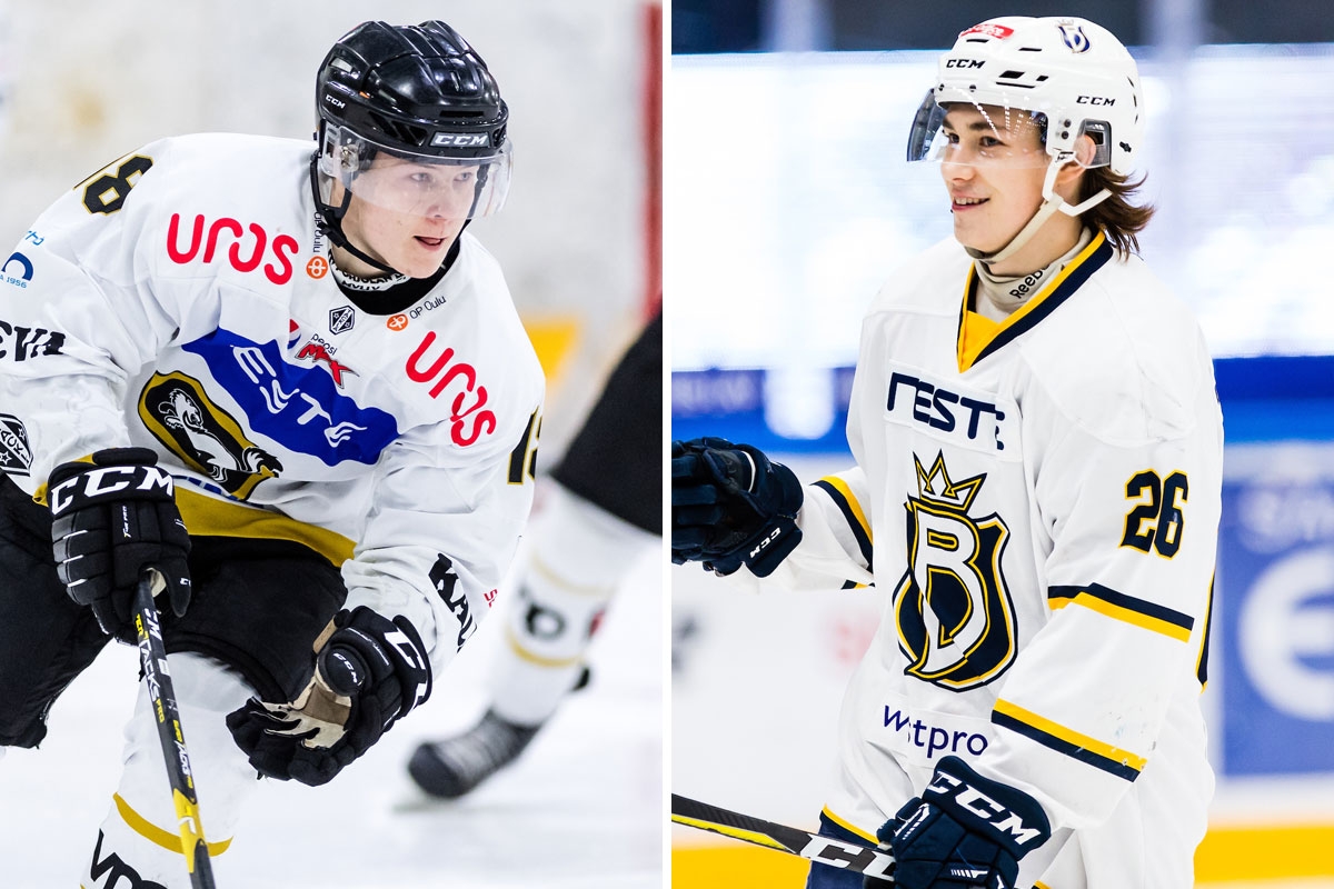Kärppien Ville Heikkala ja Bluesin Petteri Villanen kohtaavat Nuorten SM-liigan finaalisarjassa.