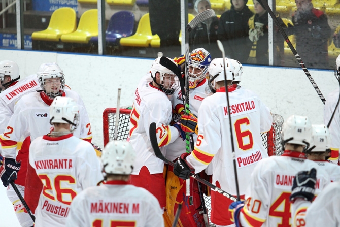 Jokerien maalivahti Kevin Lankinen piti nollan.