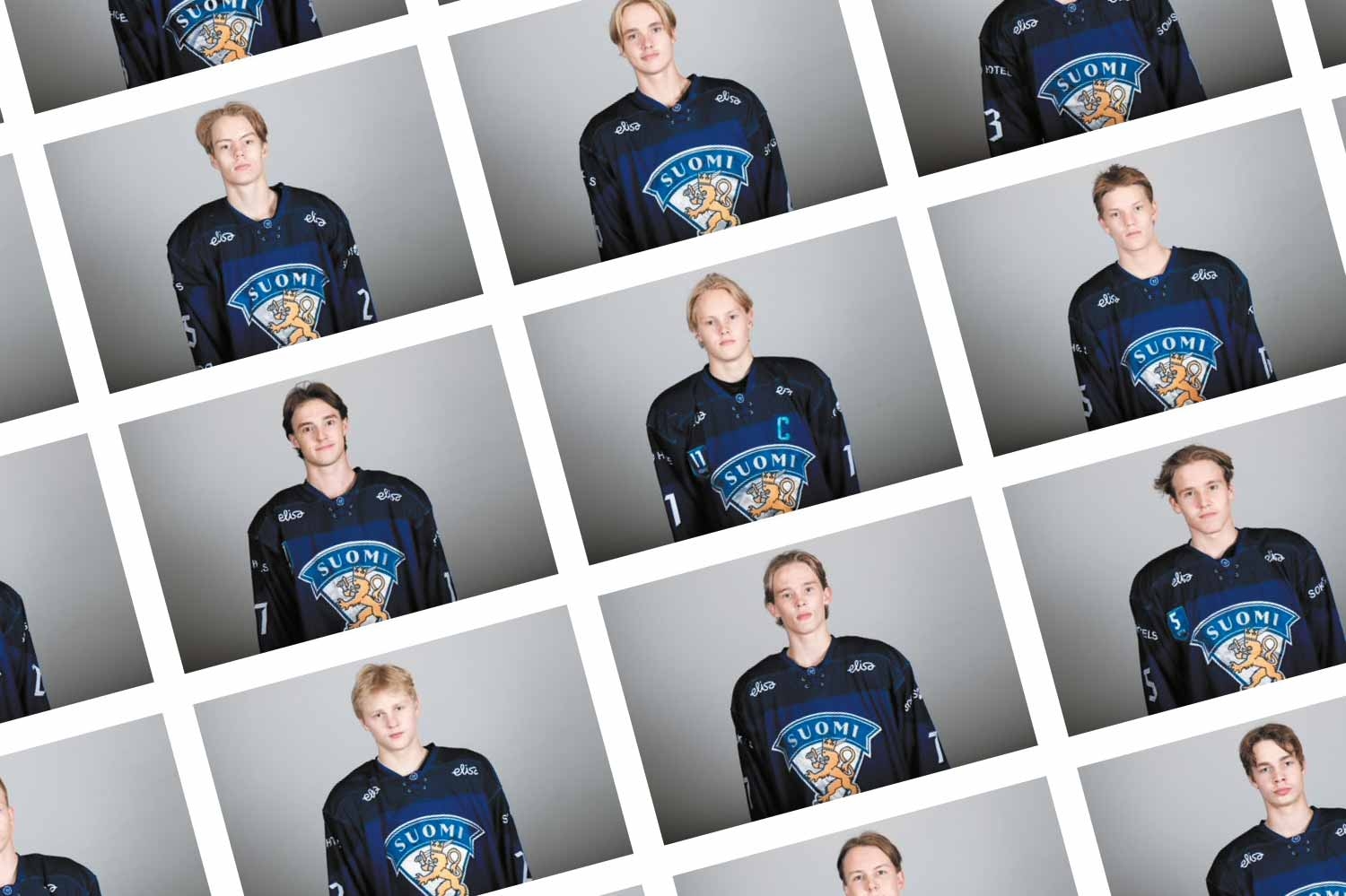 U17-maajoukkue pelaajakuvissaan – Tällä ryhmällä leireillään Vierumäellä