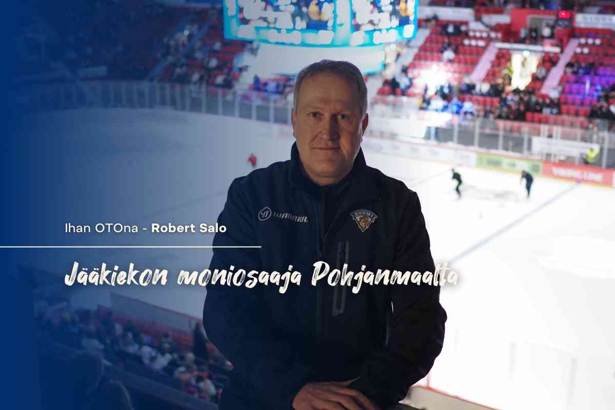 Robert Salo seuraamassa poikansa Robin Salon peliä Karjala-turnauksessa 2024.
