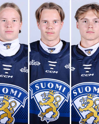 Suomen kapteenisto U17 World Challenge -turnauksessa: Jaako, Fugleberg, Santala