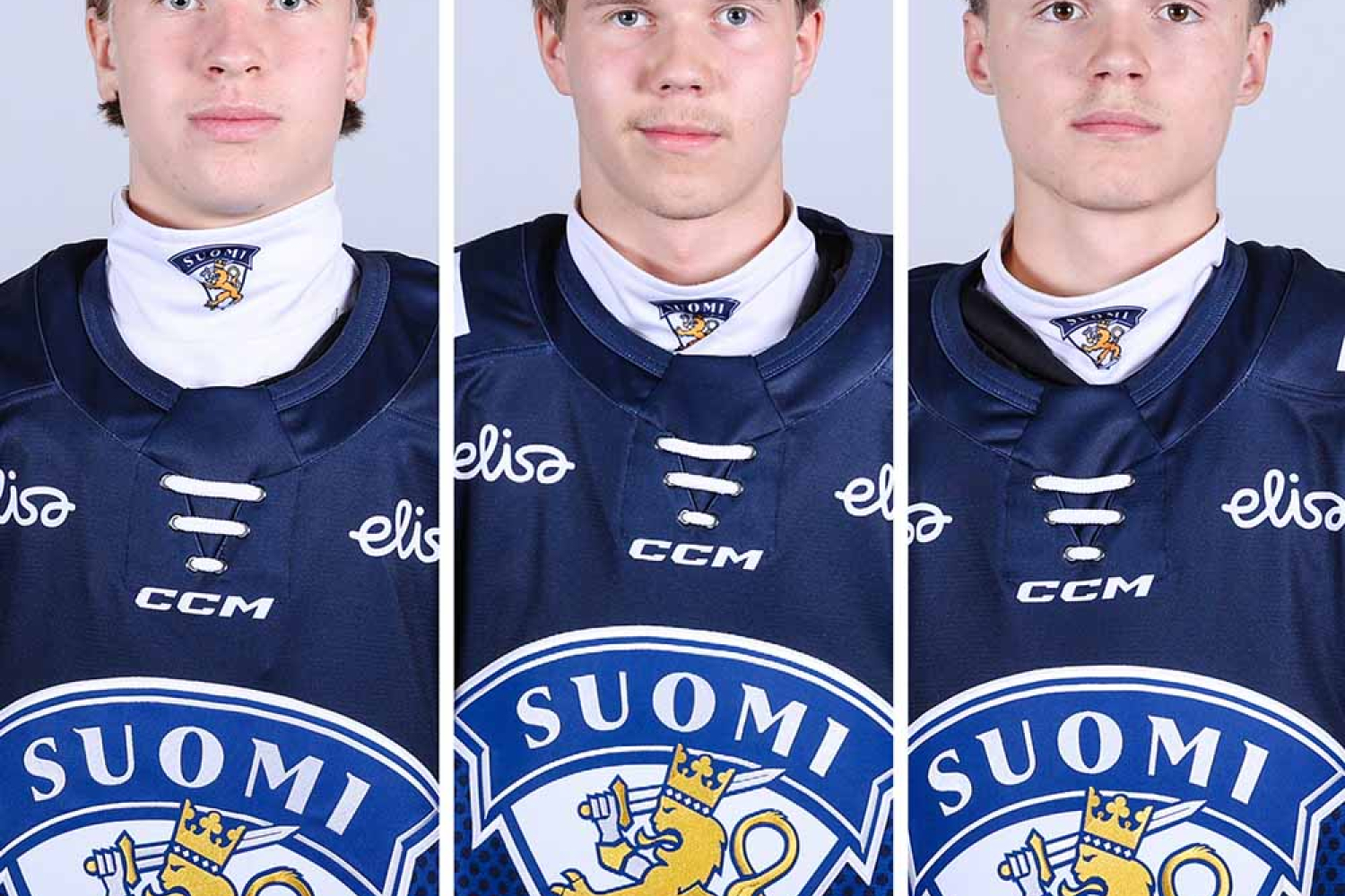 Suomen kapteenisto U17 World Challenge -turnauksessa: Jaako, Fugleberg, Santala
