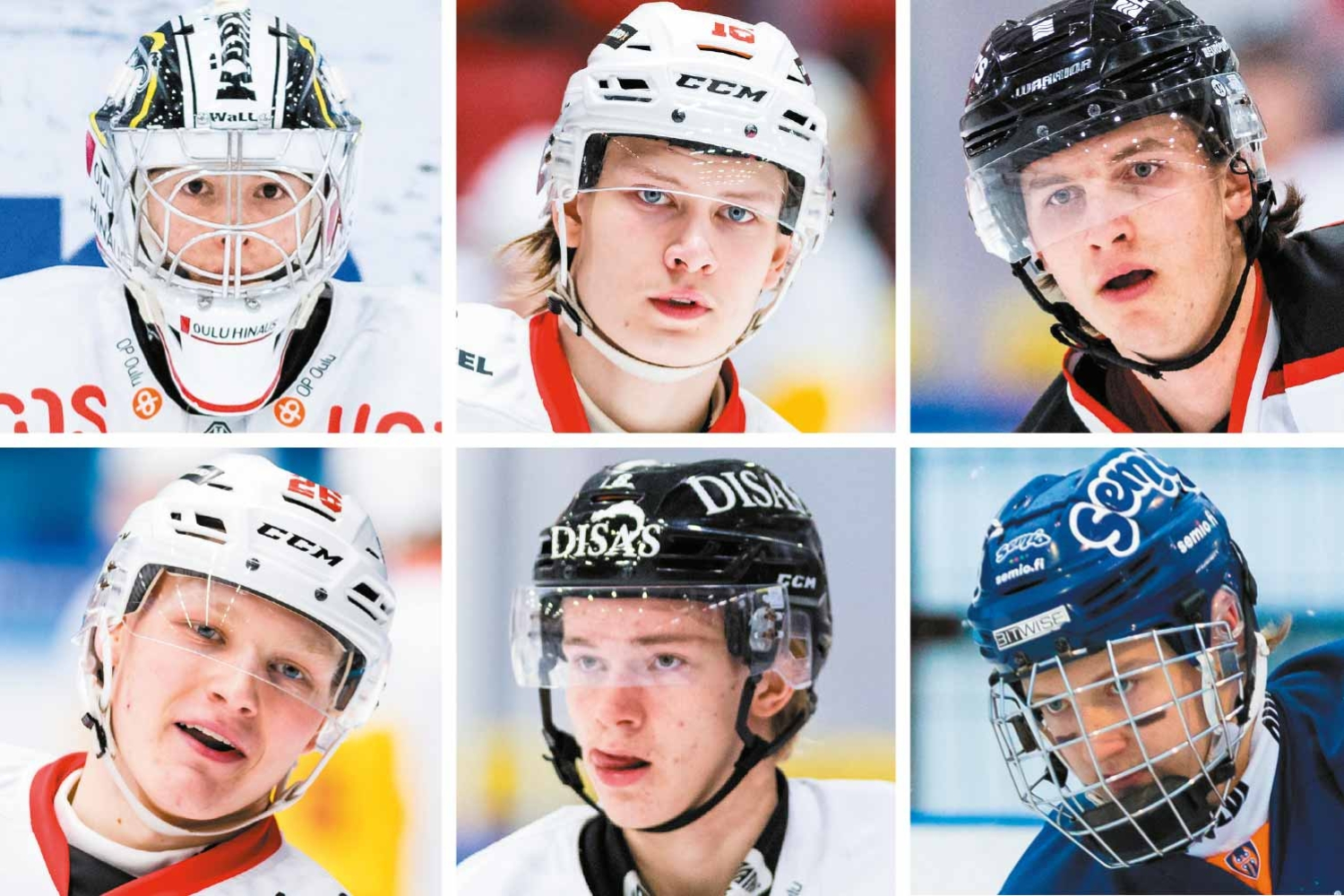Nuorten SM-liigan All Stars: Blomqvist, Luoto, Tuomisto, Nikander, Tieksola ja Simontaival