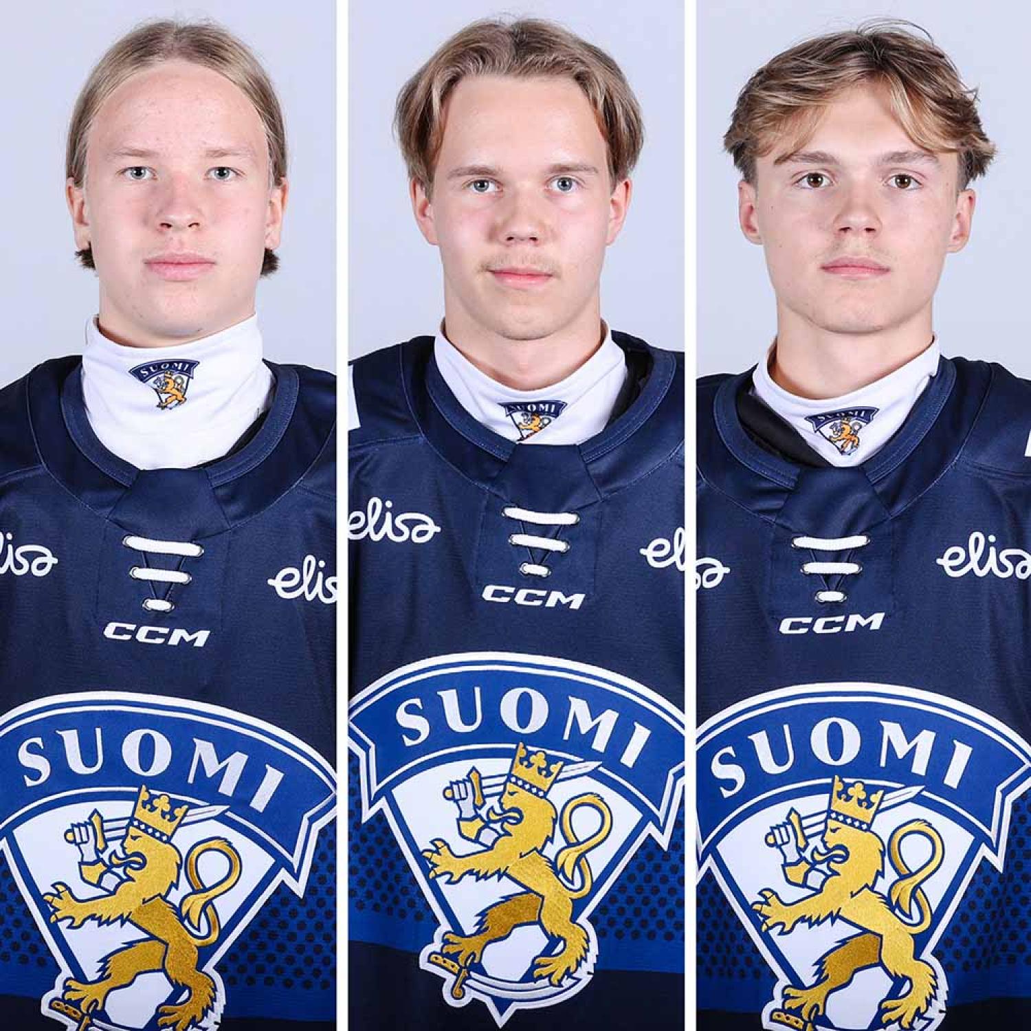 Suomen kapteenisto U17 World Challenge -turnauksessa: Jaako, Fugleberg, Santala