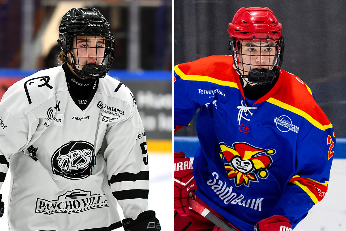 Rasmus Niemi (vas.) ja Ferenc Karsai ovat olleet U18 SM-alkusarjan puolustajanimiä syksyn peleissä. (Kuvat: Alise Harju / Riku Laukkanen)
