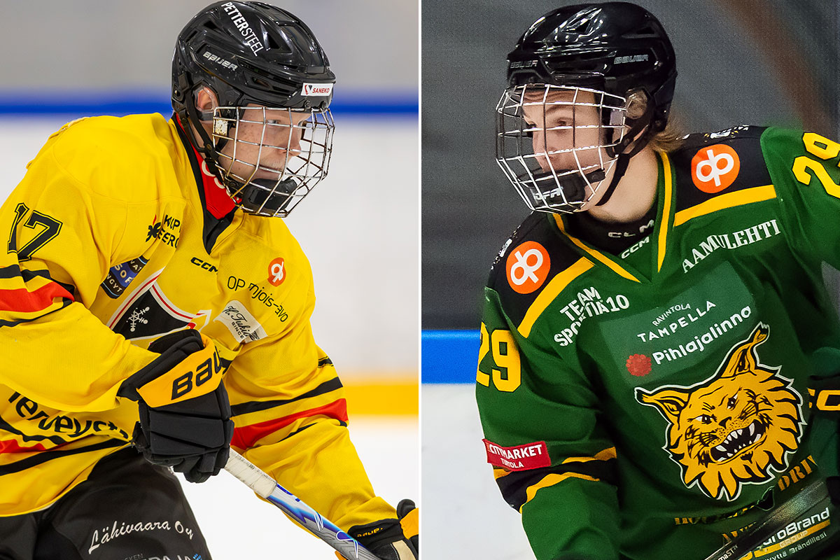 KalPan Otto Tukiaisen ja Ilveksen Joosua Nippalan pistevire on kestänyt. (Kuvat: Matti Nenonen ja Mika Kylmäniemi)